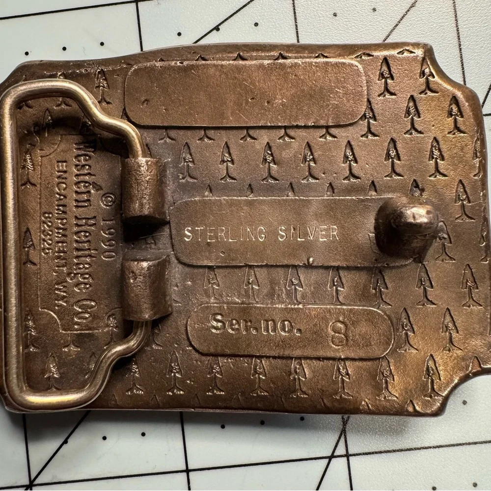 Sterling Silver Stewarts Firefighters Food Catering 1990 Western Heritage Buckle